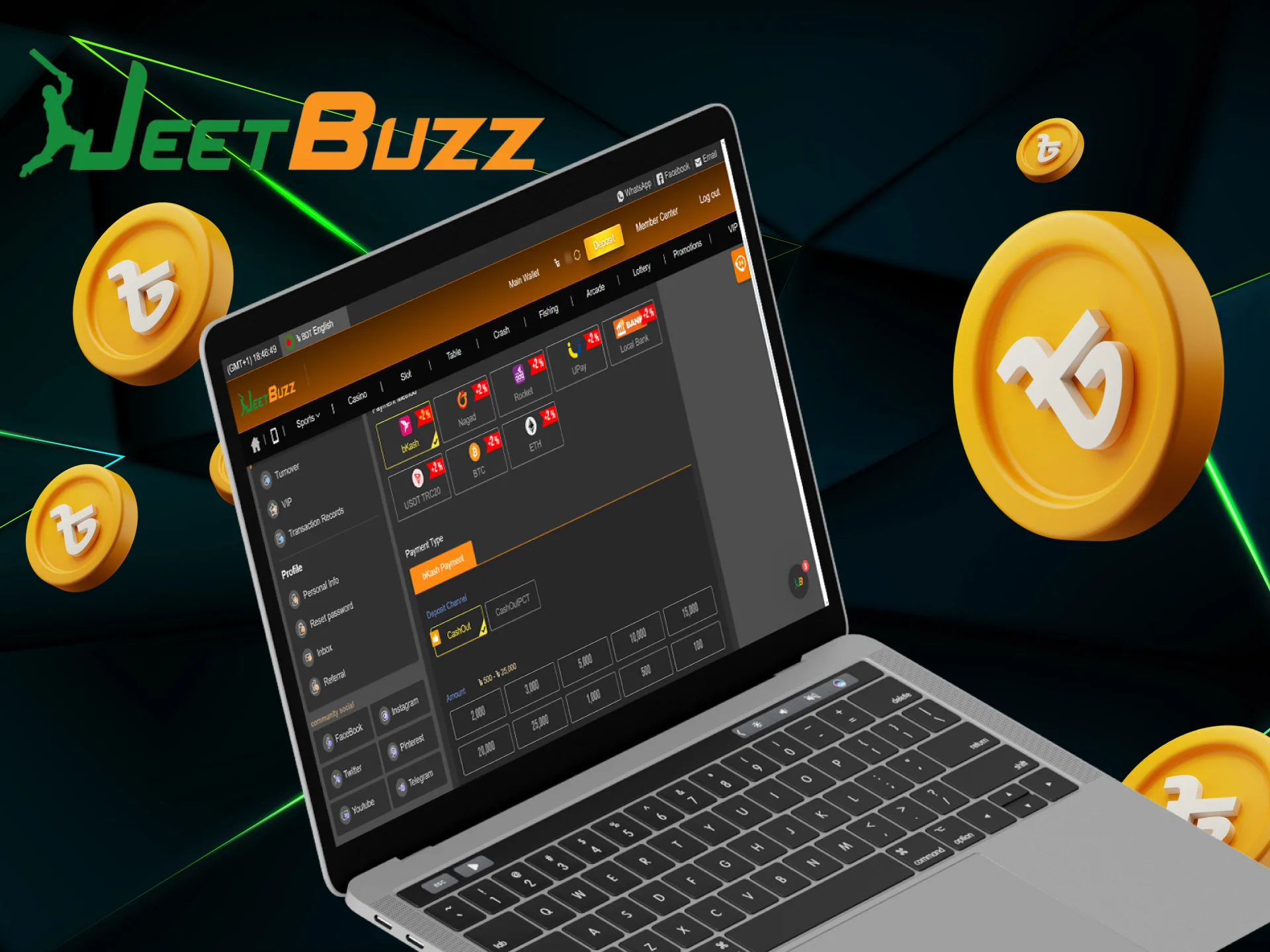 JeetBuzz provides affiliates with a variety of payment options.