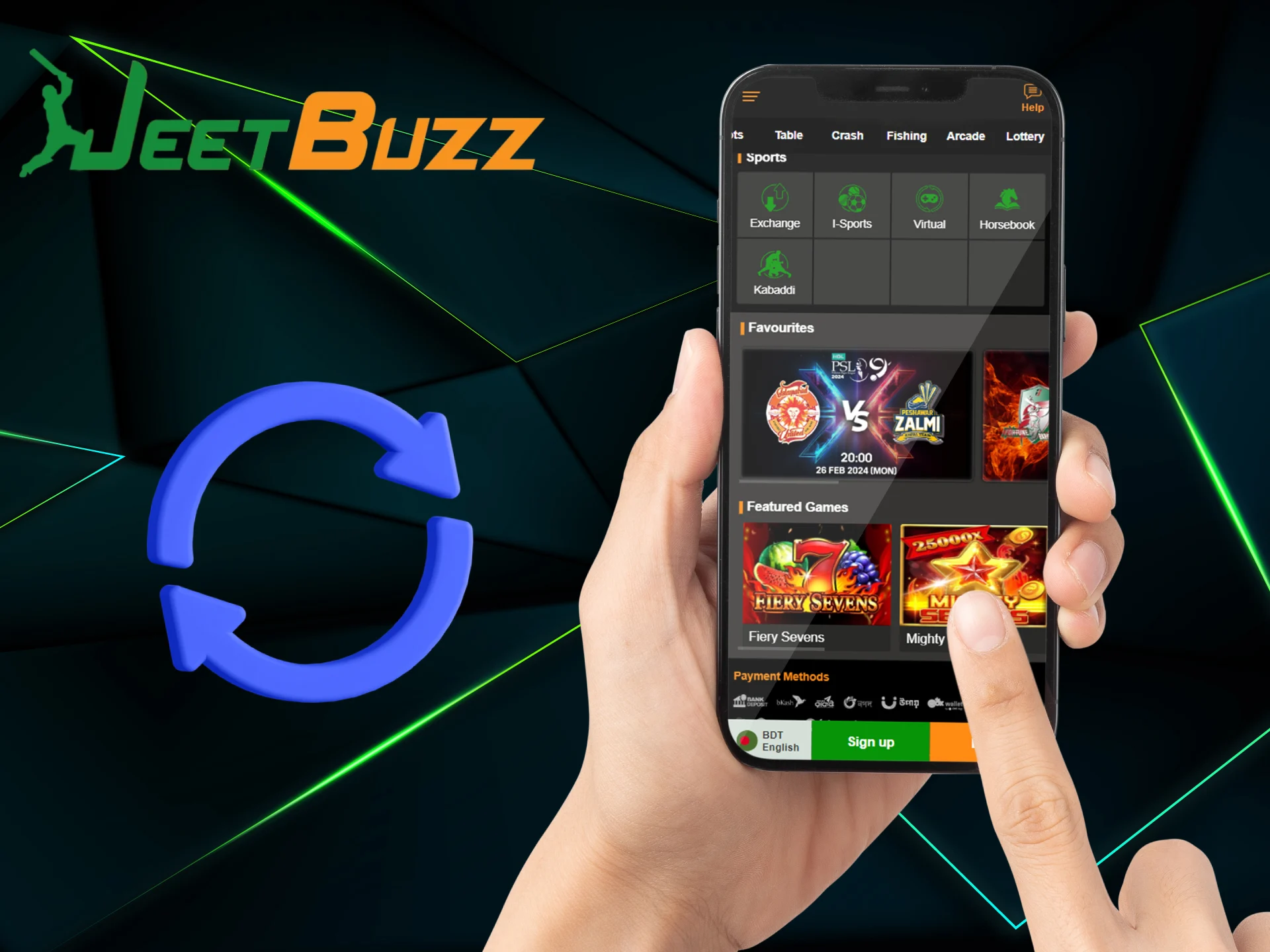 Download the updated version of the app on the official JeetBuzz website.