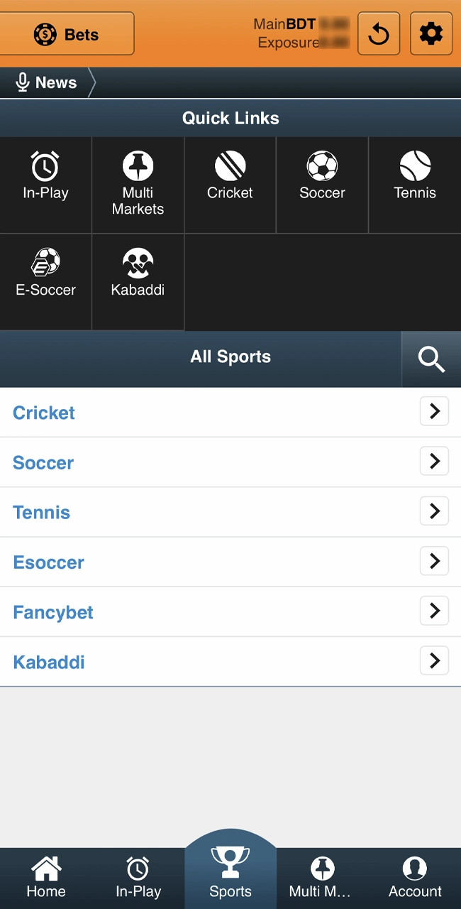 Sports betting on the JeetBuzz app.