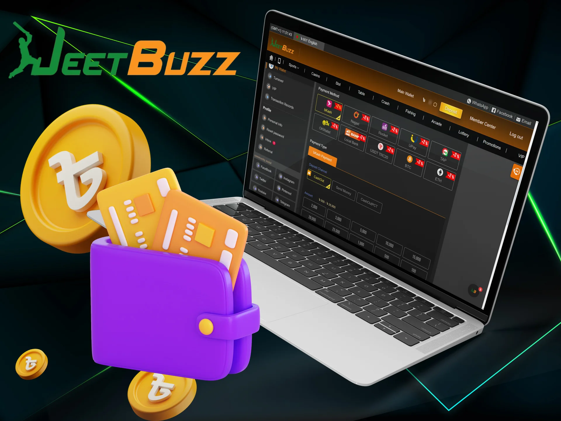 Check out the convenient deposit methods for JeetBuzz Bangladesh.