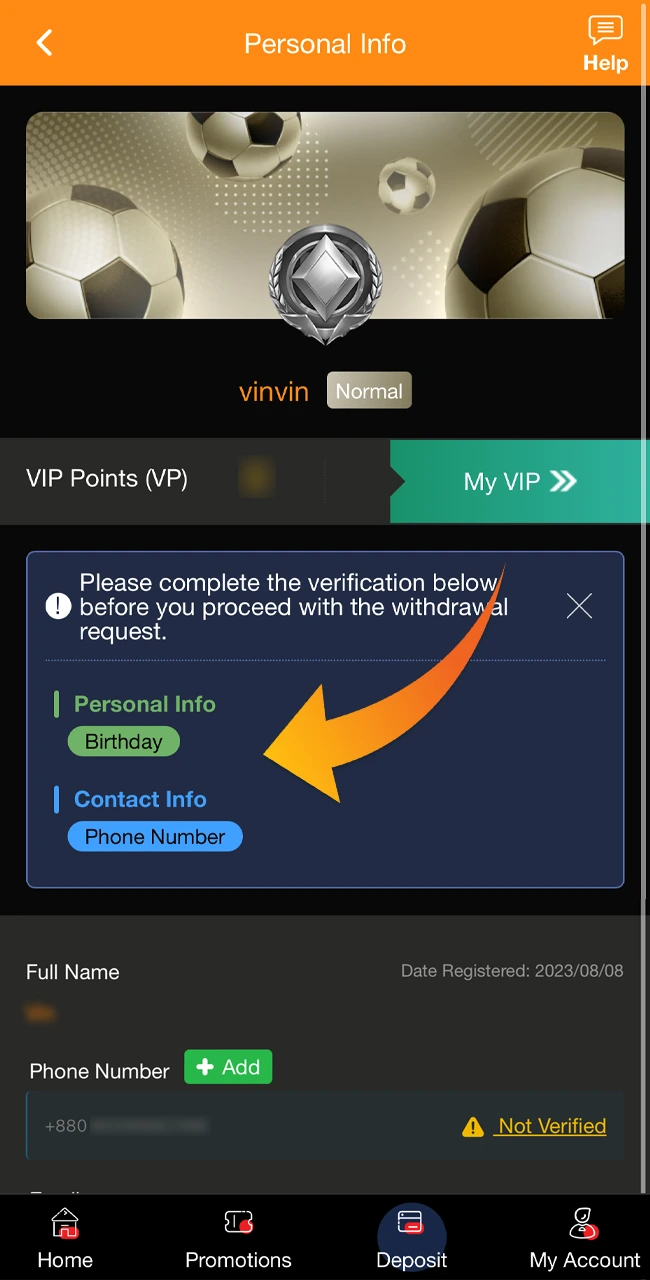 Complete the verification of your account.