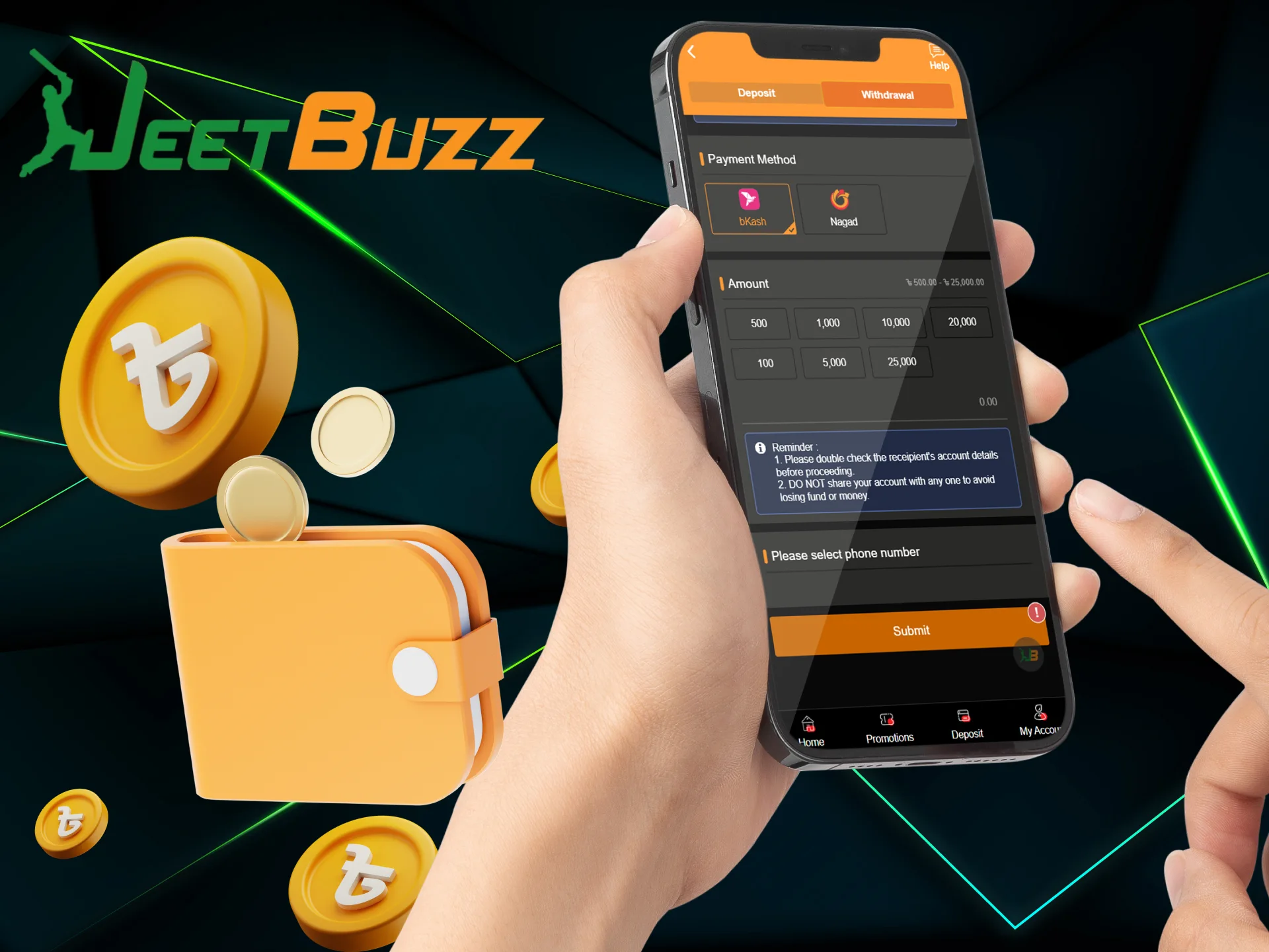JeetBuzz offers several convenient withdrawal options for players from Bangladesh.