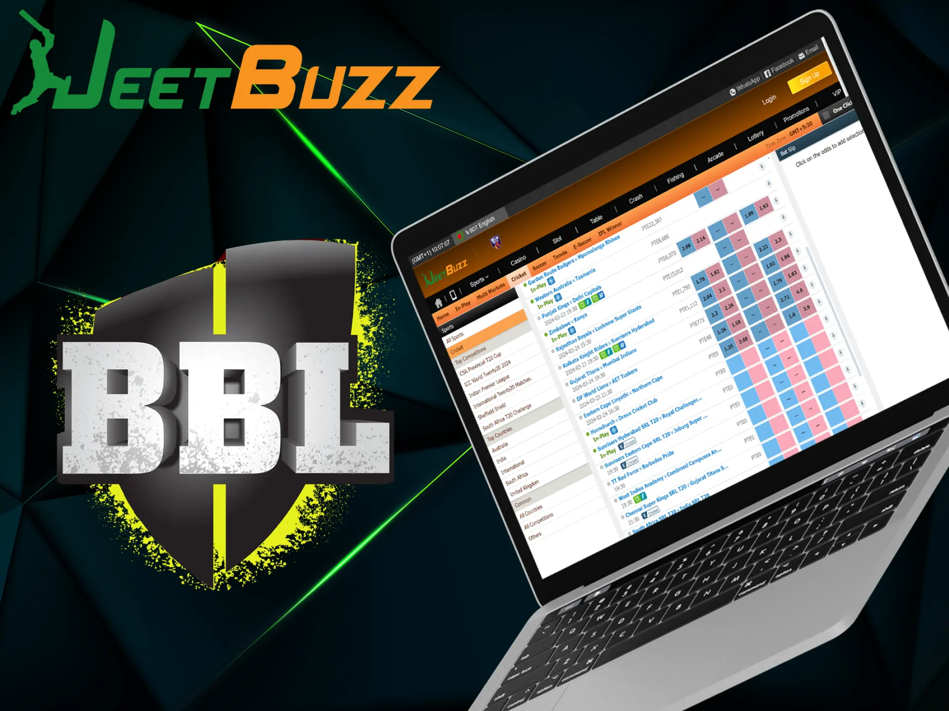 JeetBuzz offers betting on the Twenty20 cricket competition.