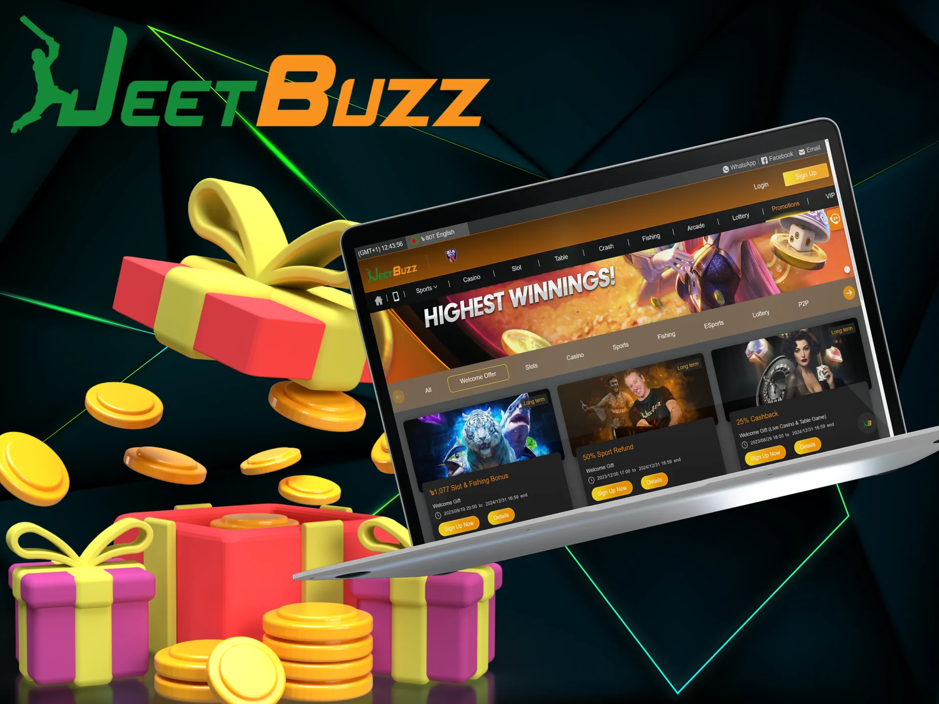 New users will receive a nice compliment from JeetBuzz for creating an account, it can be used in both casino and sports betting.