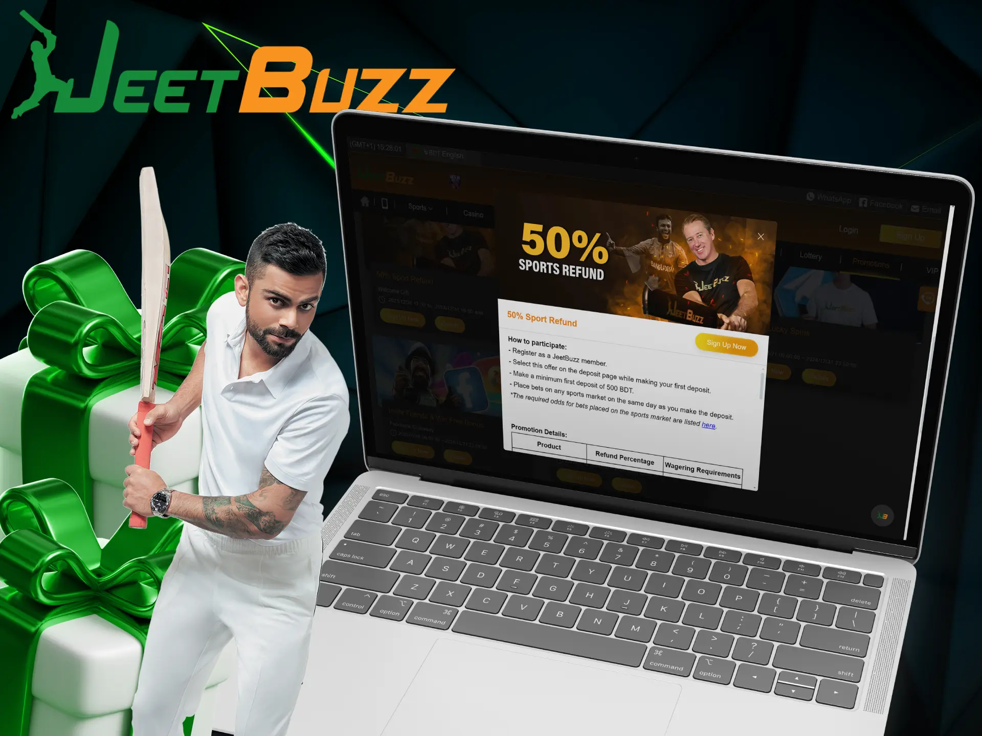 Register your account on JeetBuzz website and claim your IPL betting welcome bonus.