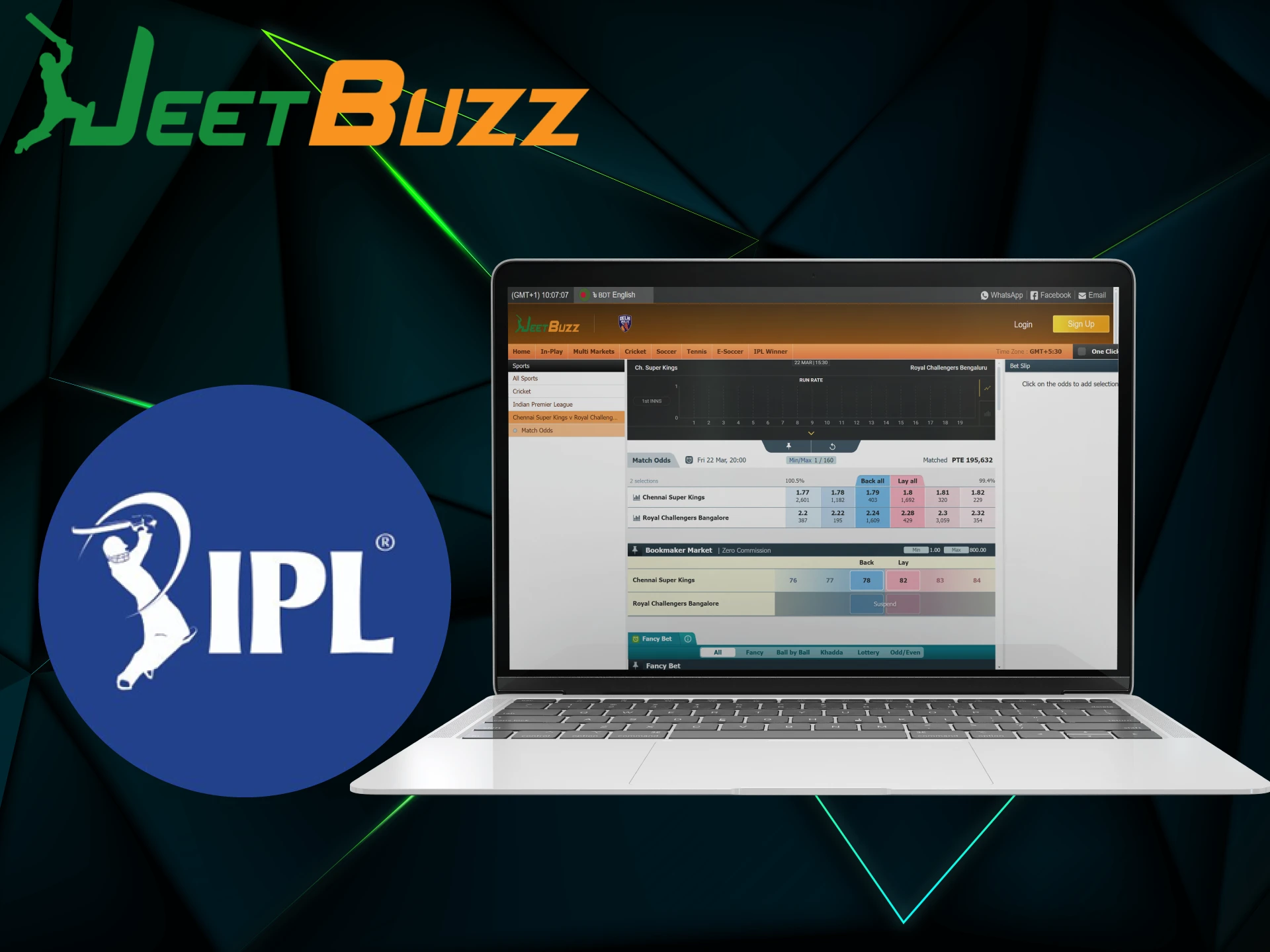 To bet on IPL at JeetBuzz log into your account and make a deposit.