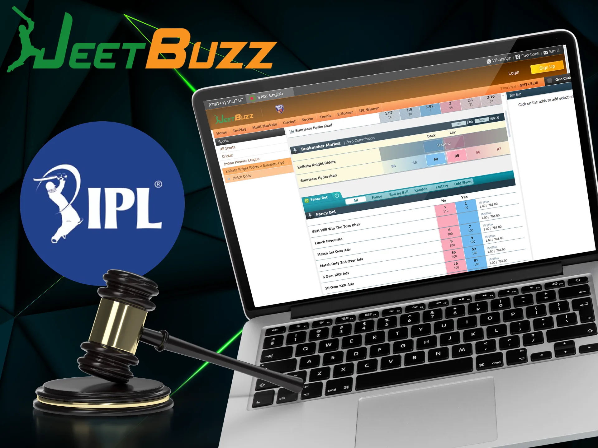 IPL betting is legal at bookmaker JeetBuzz.