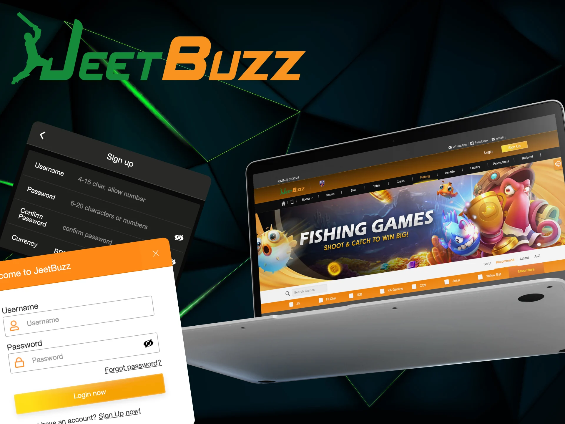 Instructions for users on what to do to start playing fishing games at the JeetBuzz online casino.