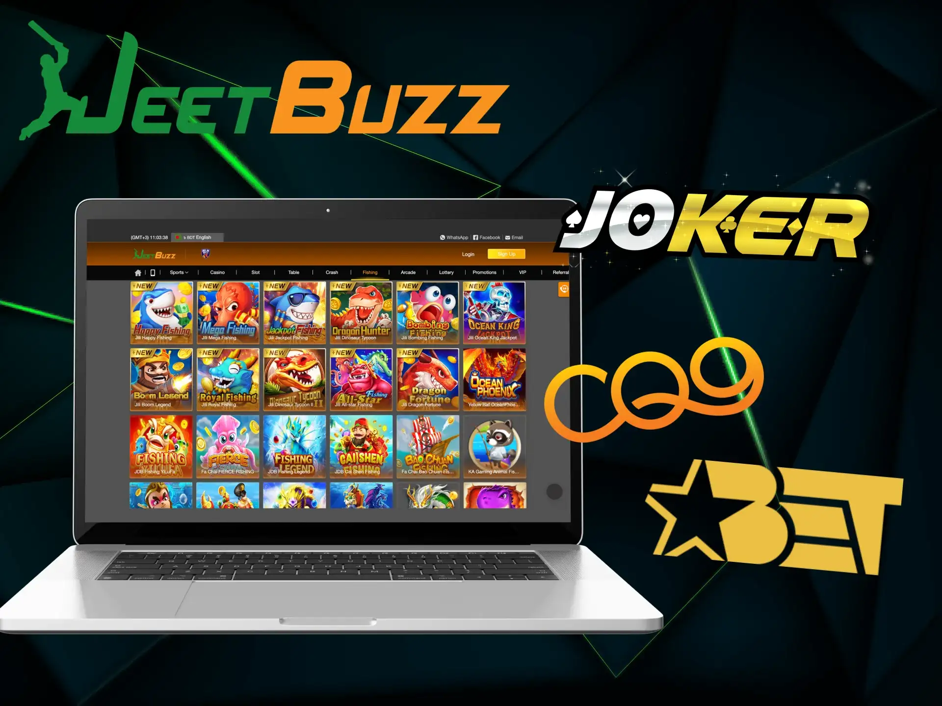 Who creates fishing games for the JeetBuzz online casino.