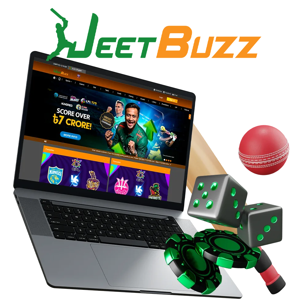 Place your cricket bets and play casino games on JeetBuzz.